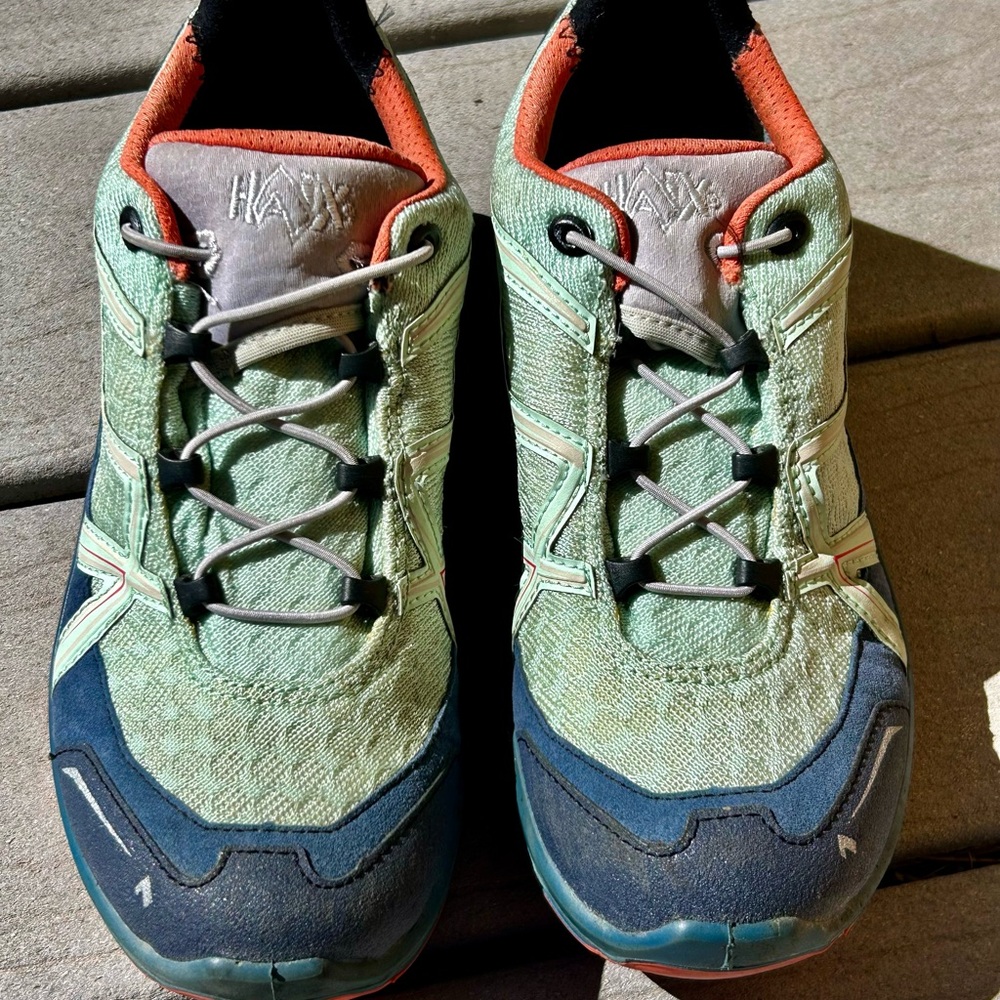 HAIX Black Eagle Adventure 2.2 GTX Men's Athletic Shoes - Green with orange trim